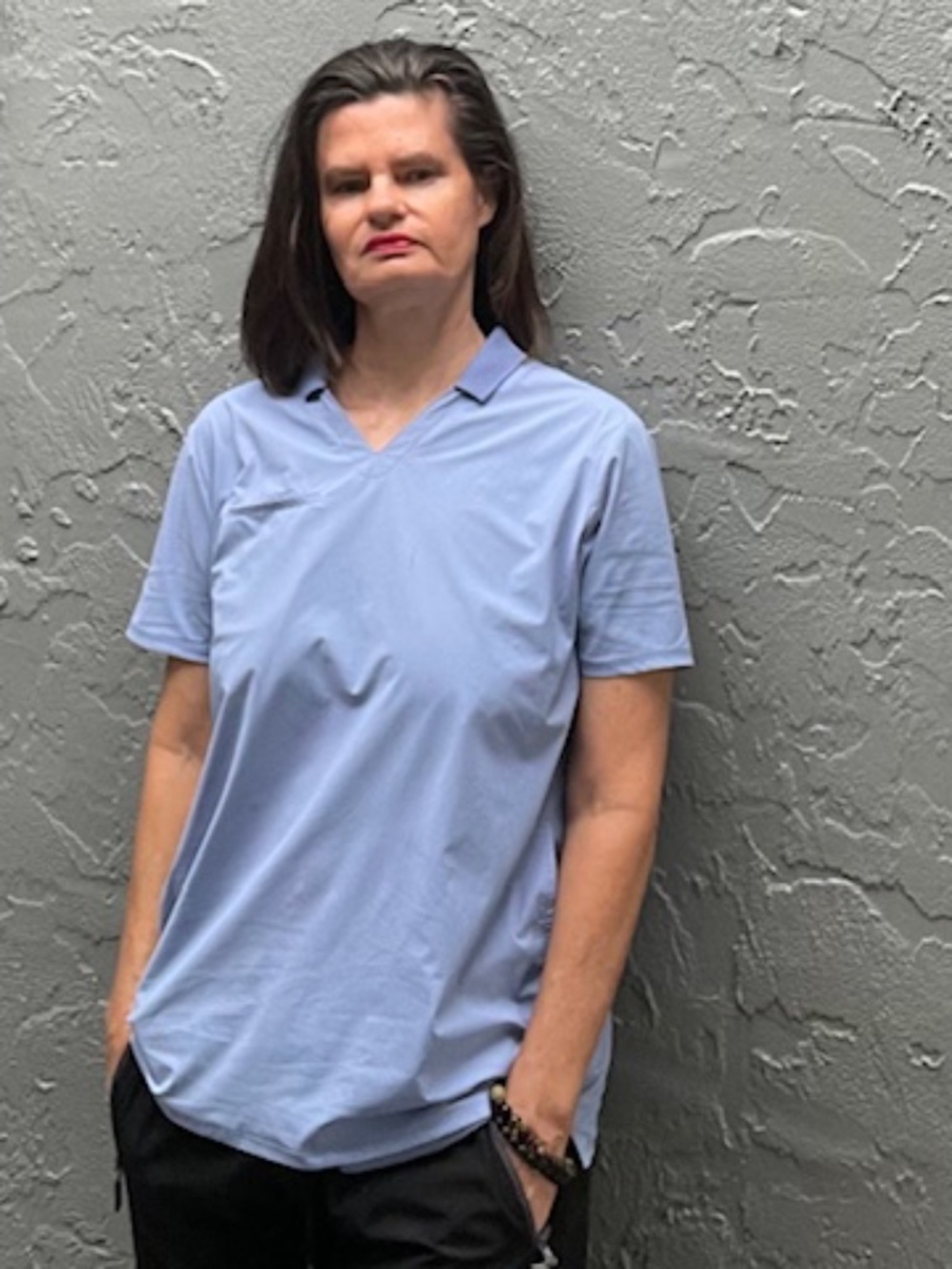 Grey's Anatomy by Barco Edge Scrub Top Blue Medium Stretch Healthcare